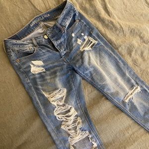 American Eagle Tomgirl Ripped Denim Pants
